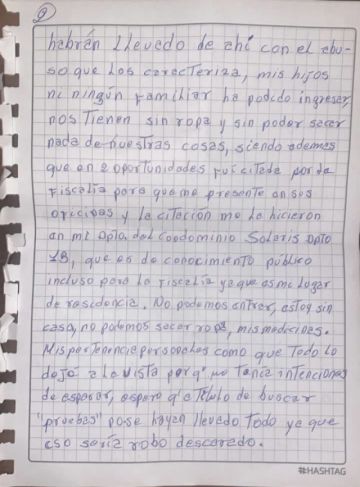 La exmandataria escribió una carta.