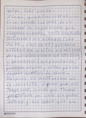 La exmandataria escribió una carta.