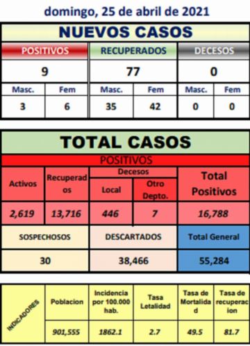 Reporte departamental del Sedes Potosí