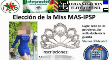 Defensoría del Pueblo repudia convocatoria a la elección de Miss MAS-IPSP