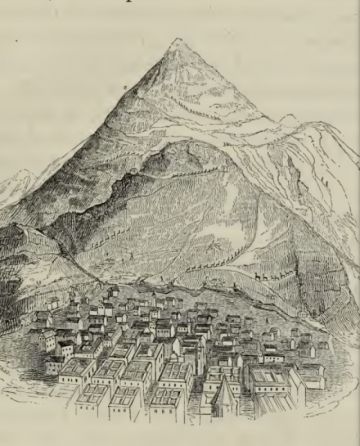 Grabado del Cerro Rico en el libro de Temple.