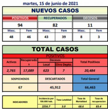 Reporte departamental del Sedes Potosí