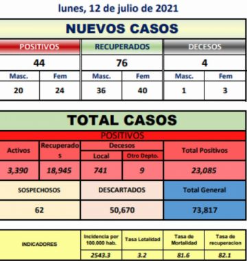 Reporte departamental del Sedes Potosí