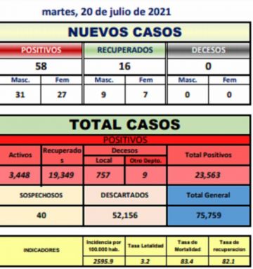 Reporte departamental del Sedes Potosí