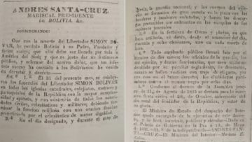 El decreto de Santa Cruz en el Iris de La Paz. Foto :José Pradel.