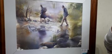 En la inauguración de la muestra actuó el trio Los Corsos, deleitando a los asistentes con piezas del acervo nacional.