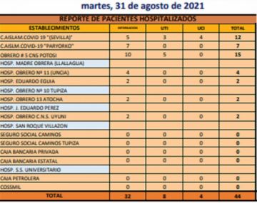 Reporte departamental del Sedes Potosí