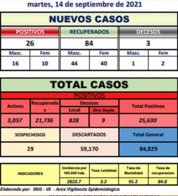 Reporte departamental del Sedes Potosí