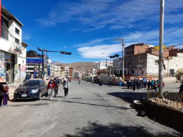 Bloqueos en Potosí en la primera jornada de paro cívico.