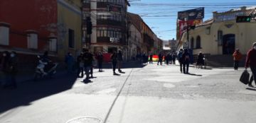 Panorama del paro cívico en la ciudad de Potosí.