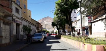 Panorama del paro cívico en la ciudad de Potosí.