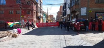 Panorama del paro cívico en la ciudad de Potosí.