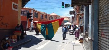 Panorama del paro cívico en la ciudad de Potosí.