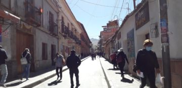 Panorama del paro cívico en la ciudad de Potosí.