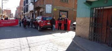 Panorama del paro cívico en la ciudad de Potosí.