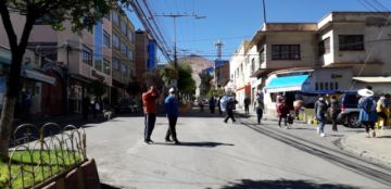 Panorama del paro cívico en la ciudad de Potosí.