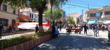 Panorama del paro cívico en la ciudad de Potosí.
