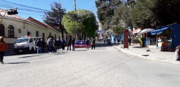 Panorama del paro cívico en la ciudad de Potosí.