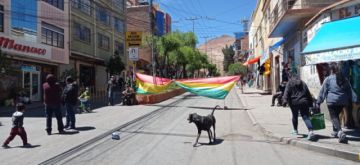 Panorama del paro cívico en la ciudad de Potosí.