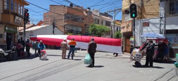 Panorama del paro cívico en la ciudad de Potosí.