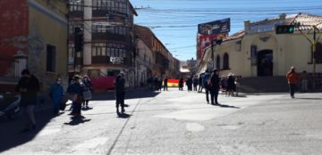 Panorama del paro cívico en la ciudad de Potosí.