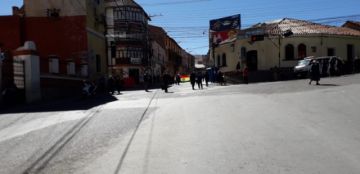Panorama del paro cívico en la ciudad de Potosí.