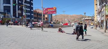 Panorama del paro cívico en la ciudad de Potosí.