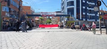Panorama del paro cívico en la ciudad de Potosí.