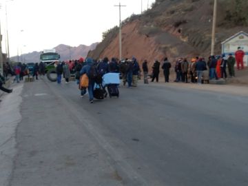 Bloqueos en Tupiza. GENTILEZA
