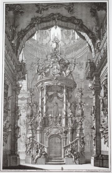 Giovanni Battista Sachetti (traza). Túmulo para Felipe V en la Encarnación. 1747.