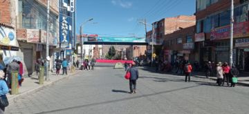 Panorama de la ciudad de Potosí la mañana del lunes 8 de noviembre, primer día de paro cívico indefinido