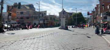 Panorama de la ciudad de Potosí la mañana del lunes 8 de noviembre, primer día de paro cívico indefinido