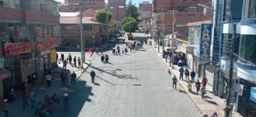 Panorama de la ciudad de Potosí la mañana del lunes 8 de noviembre, primer día de paro cívico indefinido