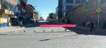 Panorama de la ciudad de Potosí la mañana del lunes 8 de noviembre, primer día de paro cívico indefinido
