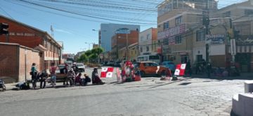 Panorama de la ciudad de Potosí la mañana del lunes 8 de noviembre, primer día de paro cívico indefinido
