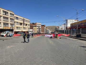 Panorama de la ciudad de Potosí la mañana del lunes 8 de noviembre, primer día de paro cívico indefinido