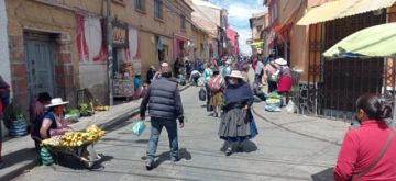 El centro de la ciudad de Potosí