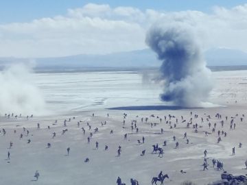 Escenificación de la Batalla de Canchas Blancas, marzo de 2018.