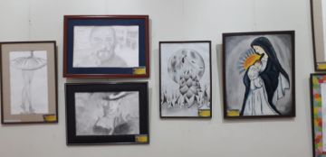 Los cuadros y maquetas fueron trabajados por los escolares a los largo del año.