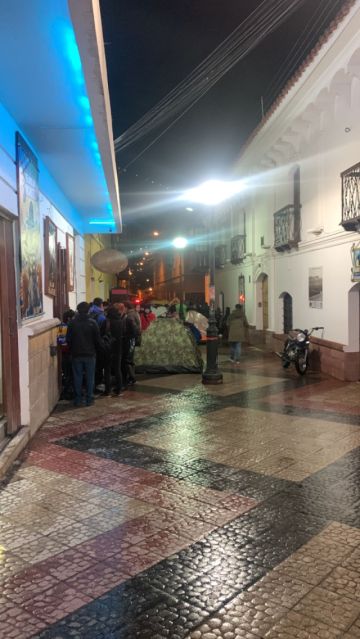 Hubo armado de carpas desde el domingo por la noche