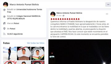El aviso de alerta en la cuenta de Pumari.