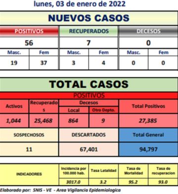 Reporte departamental del Sedes Potosí