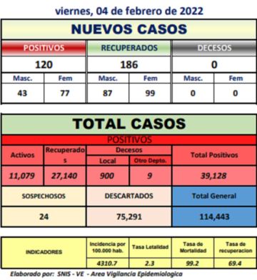 Reporte departamental del Sedes Potosí