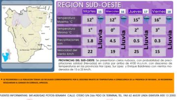 Hay nevada en la región del duoeste, de acuerdo con el pronóstico.