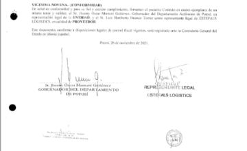 El contrato, con fecha 26 de noviembre.