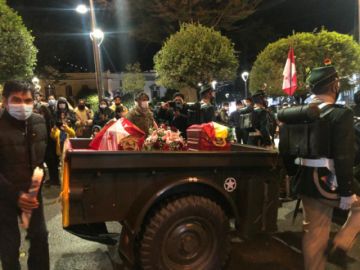 Los restos de los héroes fueron trasladados desde el cementerio potosino.