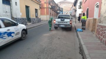 EMAP retoma trabajos de barrido de tierra y polvillo del centro histórico  de la ciudad