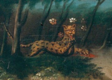 El jaguar y las flores.