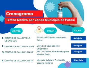 Cronograma elaborado por el Sedes.