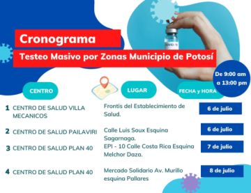 Cronograma elaborado por el Sedes.